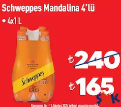 SCHWEPPES MANDALİNA 4'LÜ 4X1 L fiyat ve kampanya bilgisi